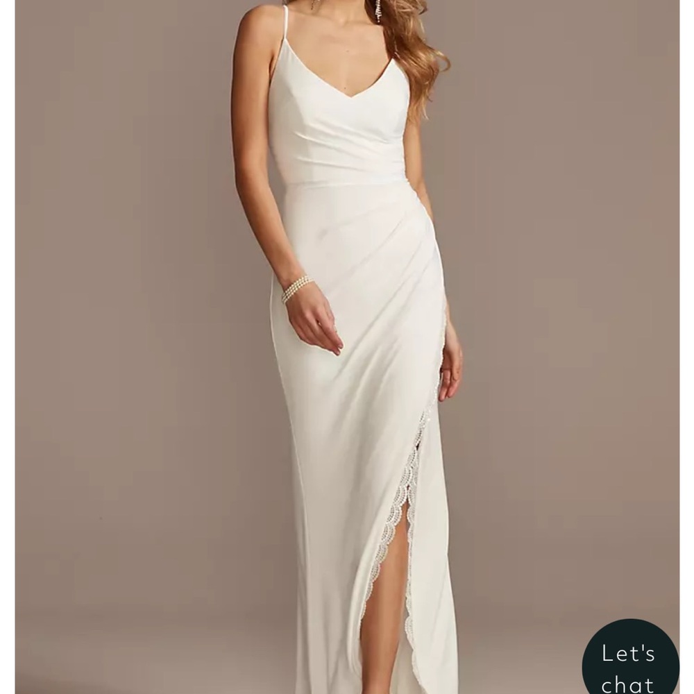 David's Bridal White Sleeveless Sundress for Weddings - Picture 3 of 3